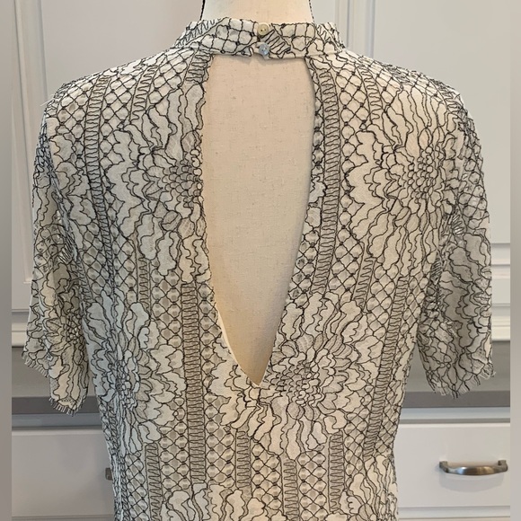 Socialite ~ Boho Stitching Dress Keyhole Front & Back Raw Hem Size Medium - Picture 7 of 17